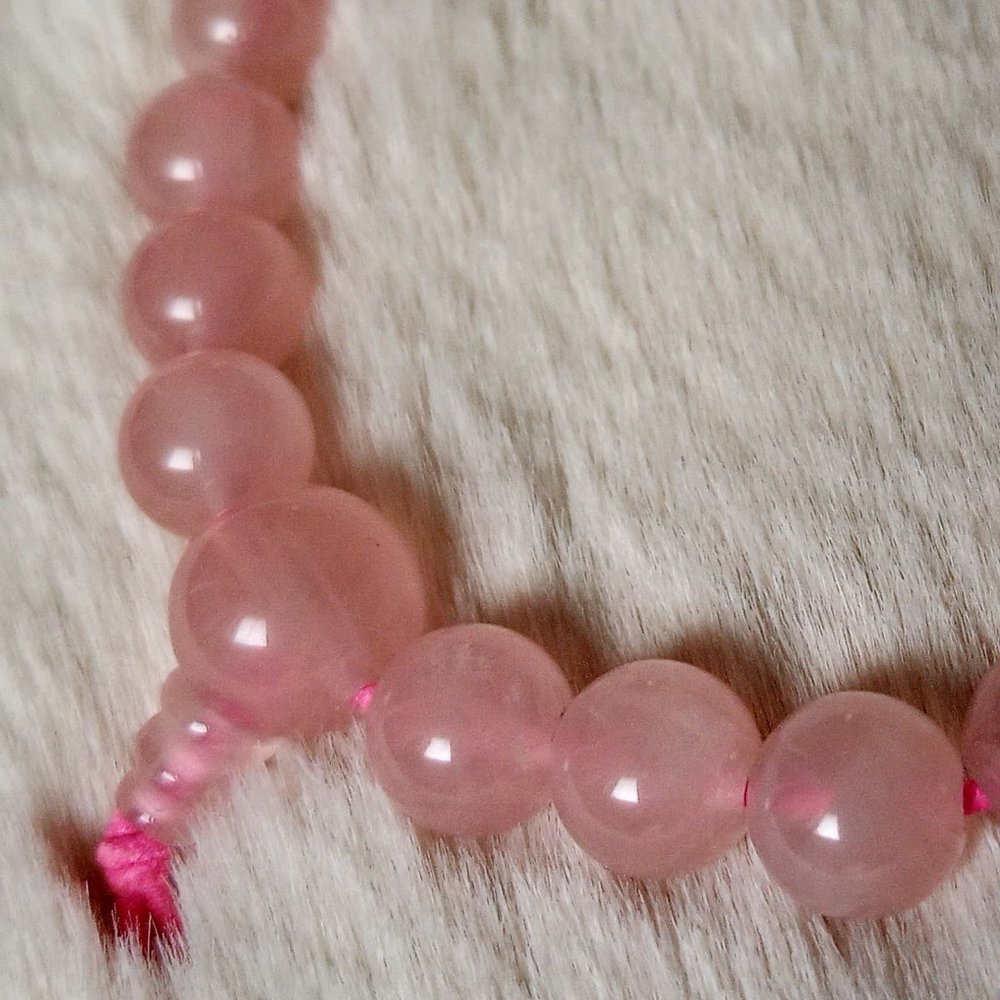 Pink Rutilated Quartz Stretch Bracelet - Picture 6 of 8